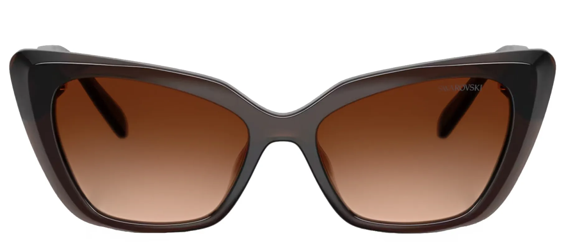 Swarovski SK 6047 108474 Cat-Eye Plastic Brown Sunglasses with Brown Gradient Lens made by Swarovski