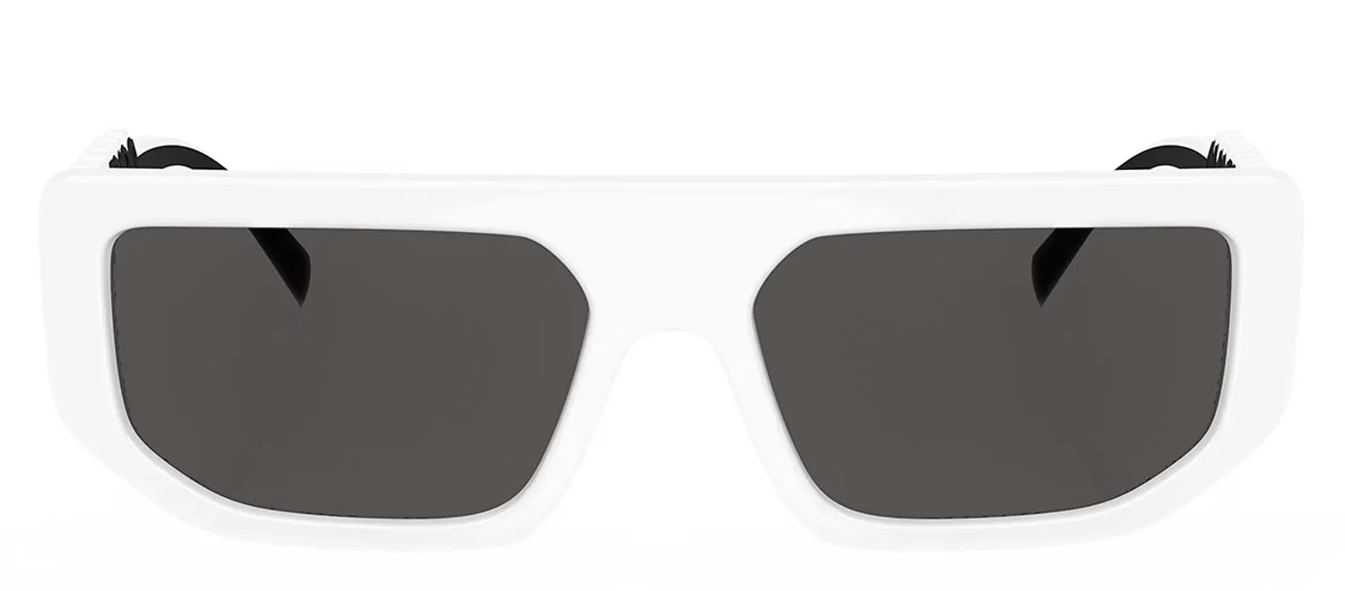Dolce & Gabbana DG 6203 331287 Rectangle Plastic White Sunglasses with Grey Lens sold by Gaffos