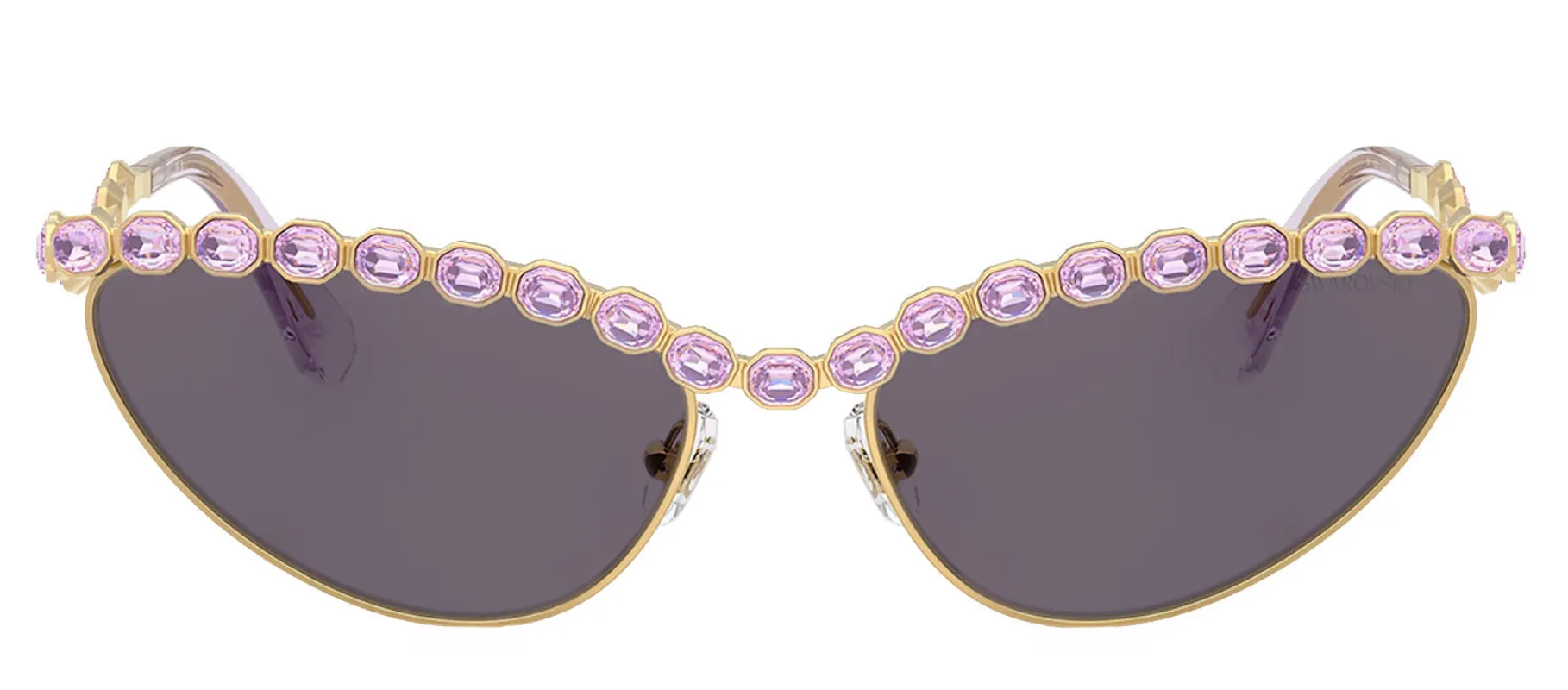 Swarovski SK 7030 40361A Cat-Eye Metal Gold Sunglasses with Purple Lens sold by Gaffos