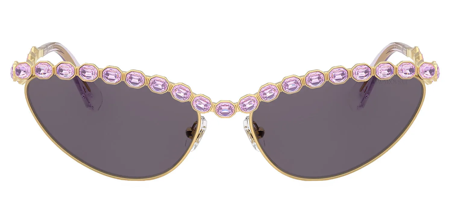 Swarovski SK 7030 40361A Cat-Eye Metal Gold Sunglasses with Purple Lens sold by Gaffos