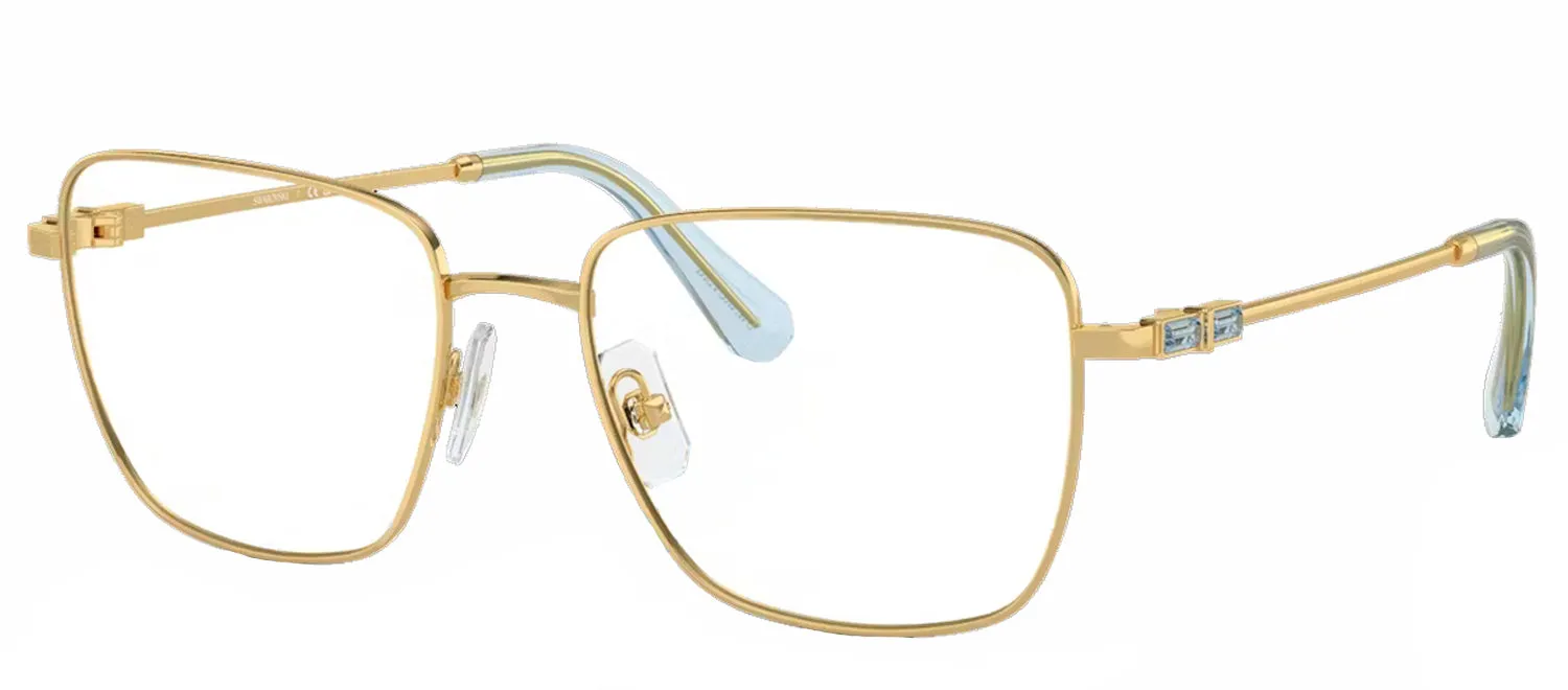 Swarovski SK 1003 4021 Rectangle Metal Gold Eyeglasses with Logo Stamped Demo Lenses sold by Gaffos product image thumbnail 2