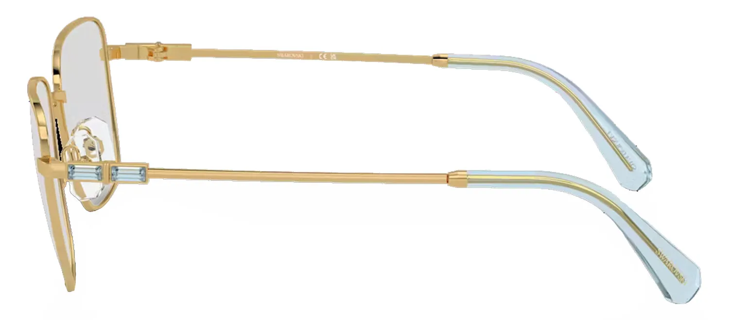 Swarovski SK 1003 4021 Rectangle Metal Gold Eyeglasses with Logo Stamped Demo Lenses sold by Gaffos product image thumbnail 3