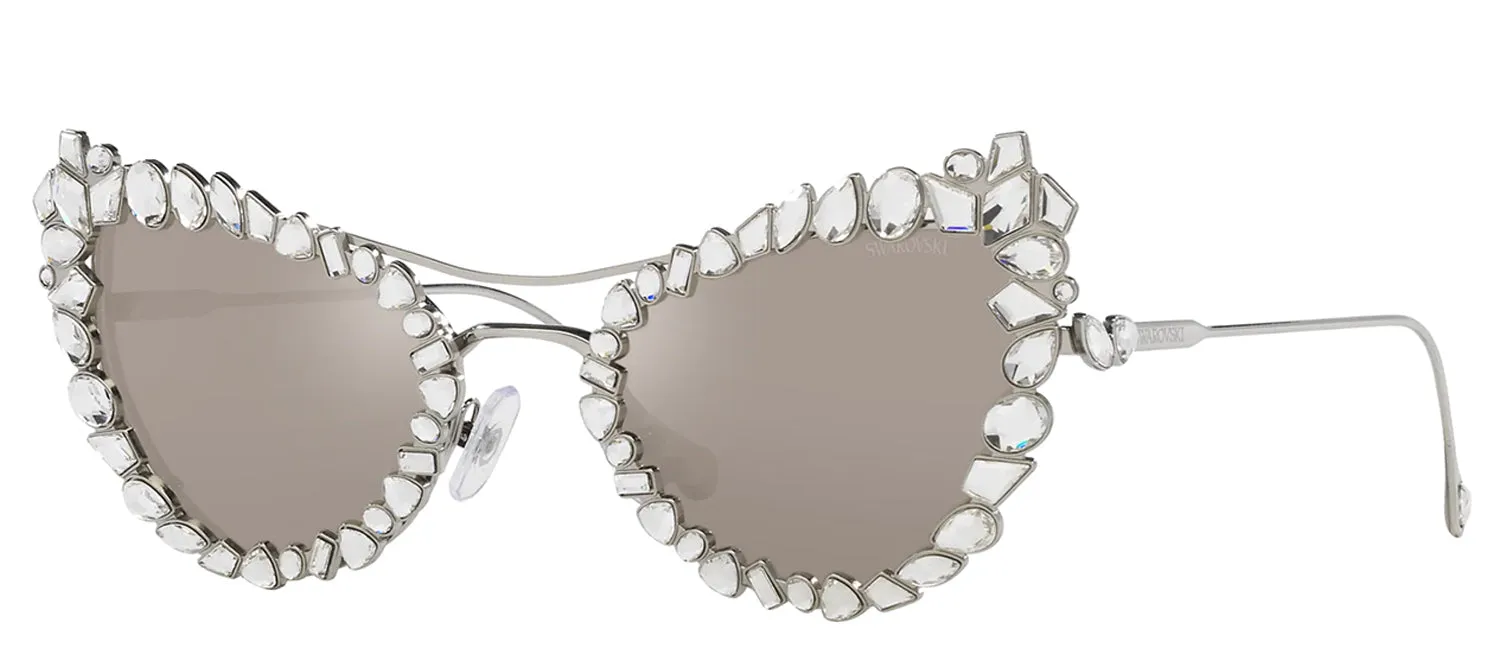 Swarovski SK 7011 4001AP Irregular Metal Silver Sunglasses with Silver Mirror Lens sold by Gaffos product image thumbnail 2