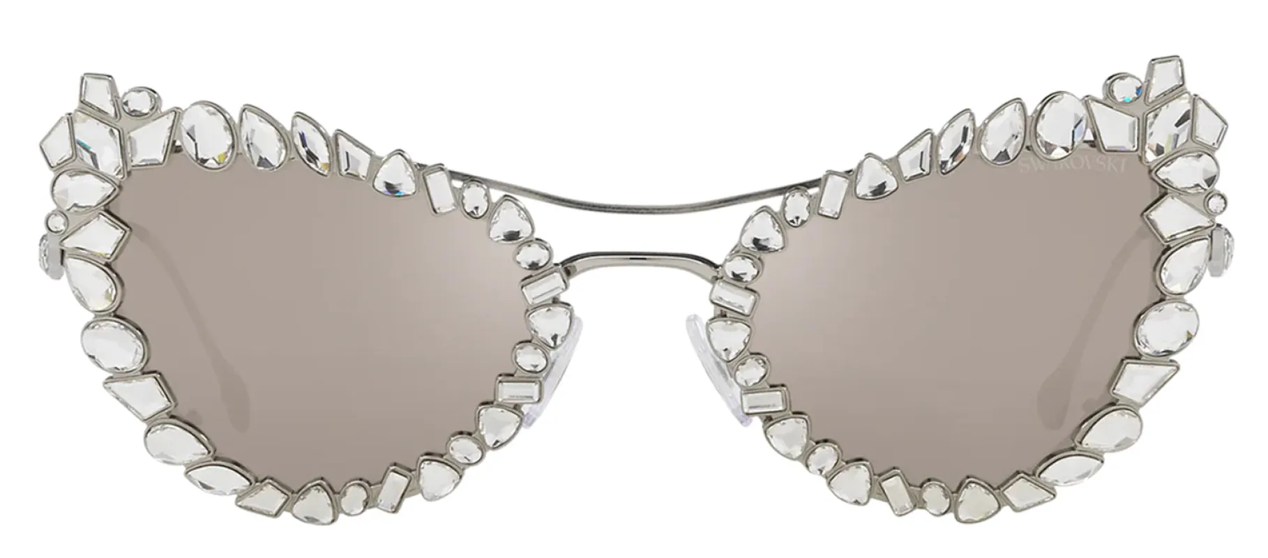 Swarovski SK 7011 4001AP Irregular Metal Silver Sunglasses with Silver Mirror Lens sold by Gaffos