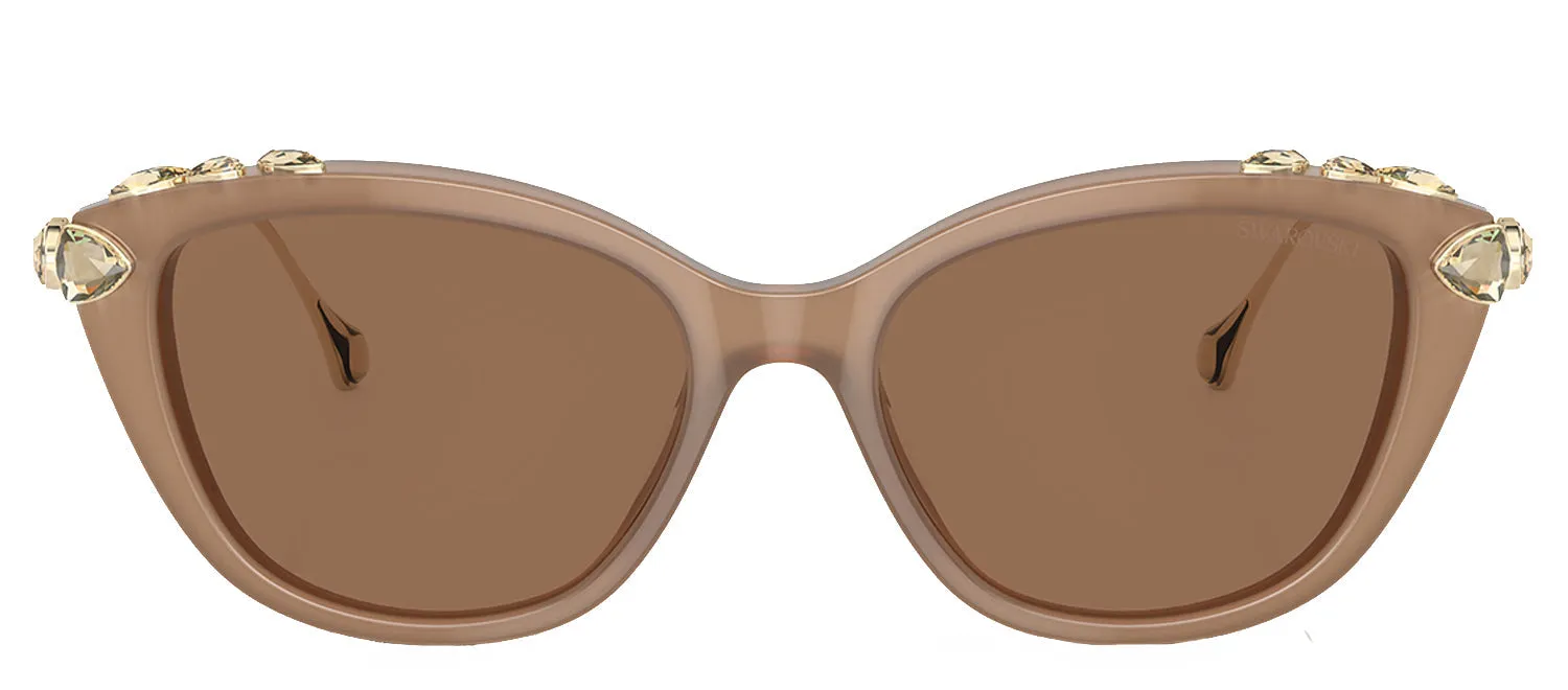 Swarovski SK 6010 2002OK Cat-Eye Plastic Beige Sunglasses with Brown Lens sold by Gaffos
