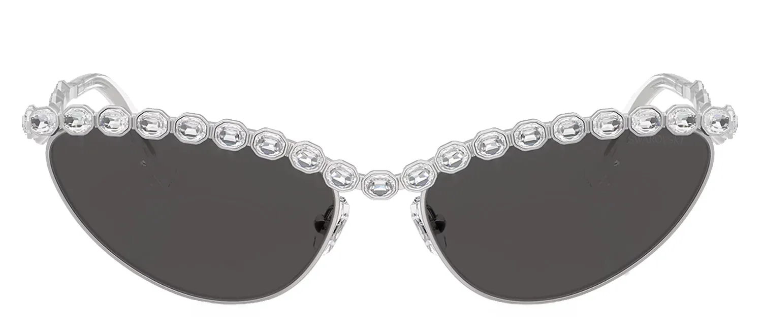 Swarovski SK 7030 400187 Cat-Eye Metal Silver Sunglasses with Grey Lens sold by Gaffos