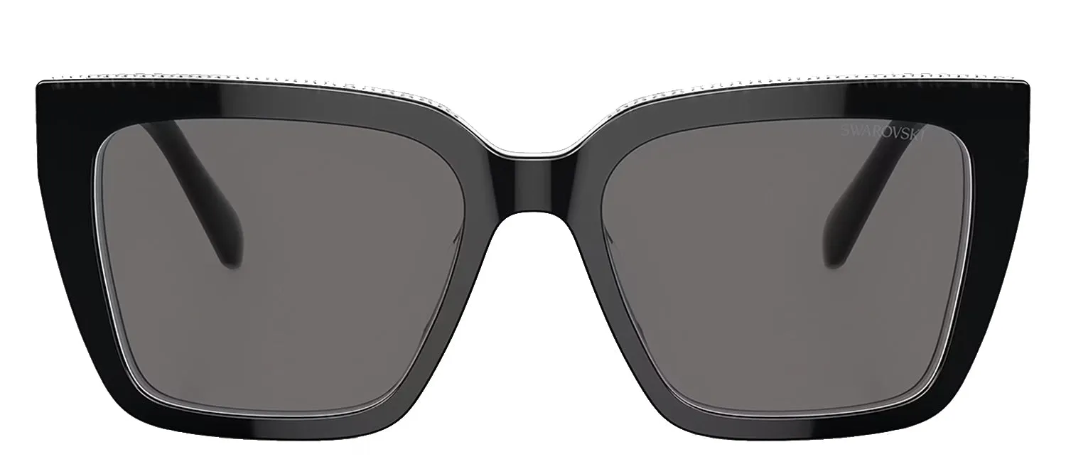 Swarovski SK 6013 101581 Pillow Plastic Black Sunglasses with Grey Polarized Lens sold by Gaffos