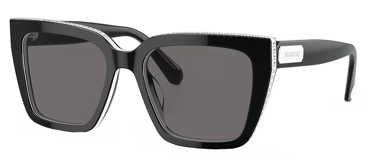 Swarovski SK 6013 101581 Pillow Plastic Black Sunglasses with Grey Polarized Lens sold by Gaffos product image thumbnail 2