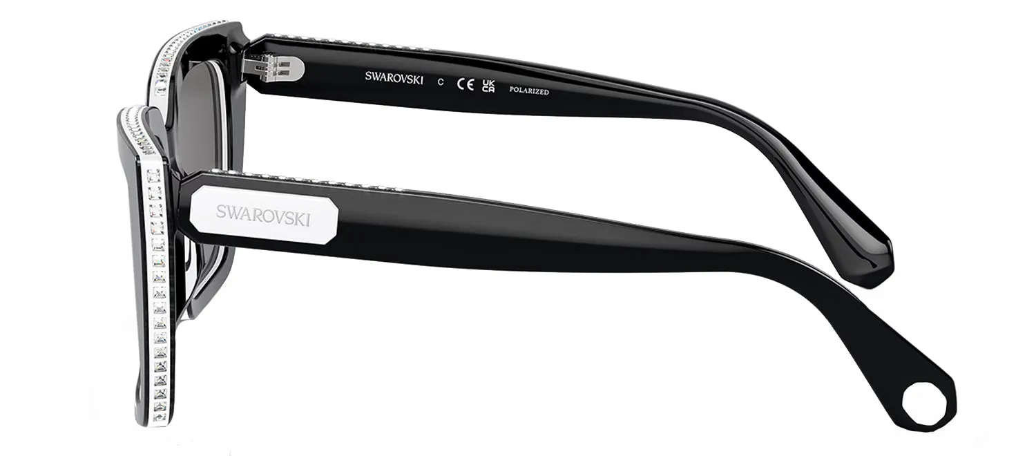 Swarovski SK 6013 101581 Pillow Plastic Black Sunglasses with Grey Polarized Lens sold by Gaffos product image thumbnail 3