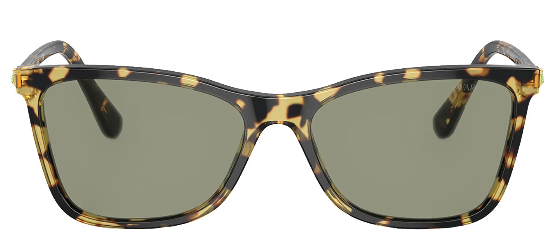 Swarovski SK 6004 1009/2 Rectangle Plastic Havana Sunglasses with Green Lens sold by Gaffos