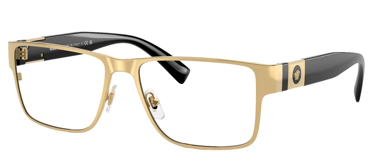 Versace VE 1274 1002 Rectangle Metal Gold Eyeglasses with Logo Stamped Demo Lenses sold by Gaffos product image thumbnail 2