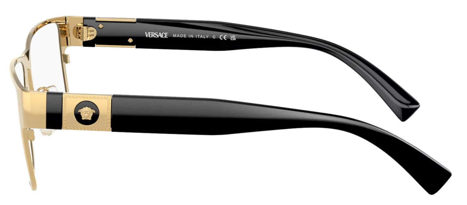Versace VE 1274 1002 Rectangle Metal Gold Eyeglasses with Logo Stamped Demo Lenses sold by Gaffos product image thumbnail 3