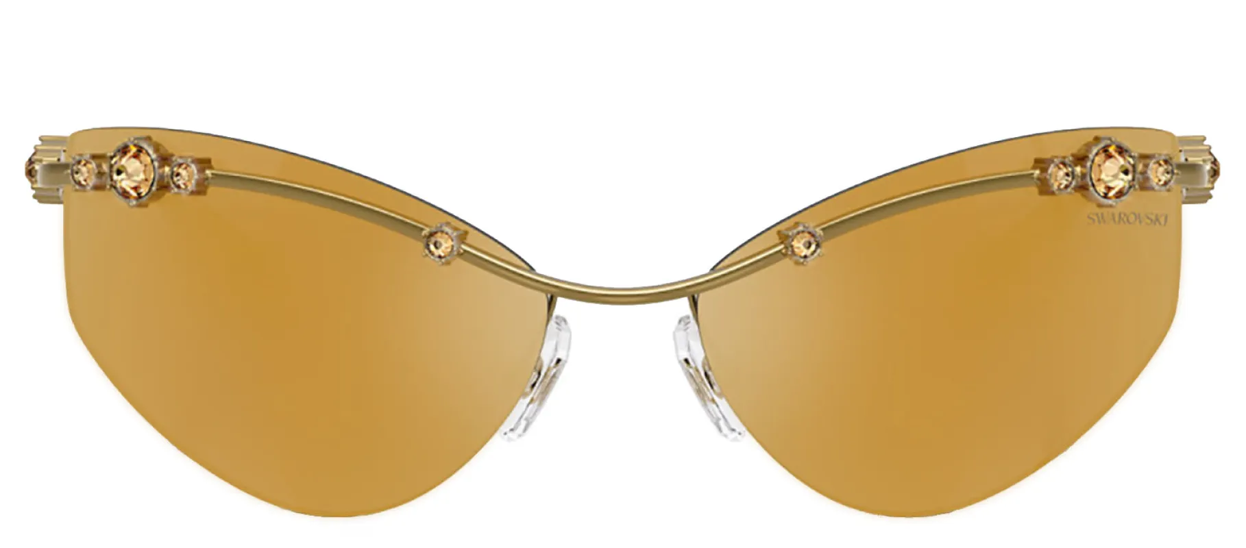 Swarovski SK 7039 40427P Irregular Metal Gold Sunglasses with Gold Mirror Lens sold by Gaffos
