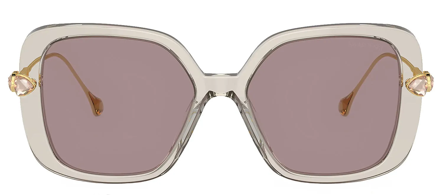 Swarovski SK 6011 3003LA Pillow Plastic Brown Sunglasses with Purple Lens sold by Gaffos