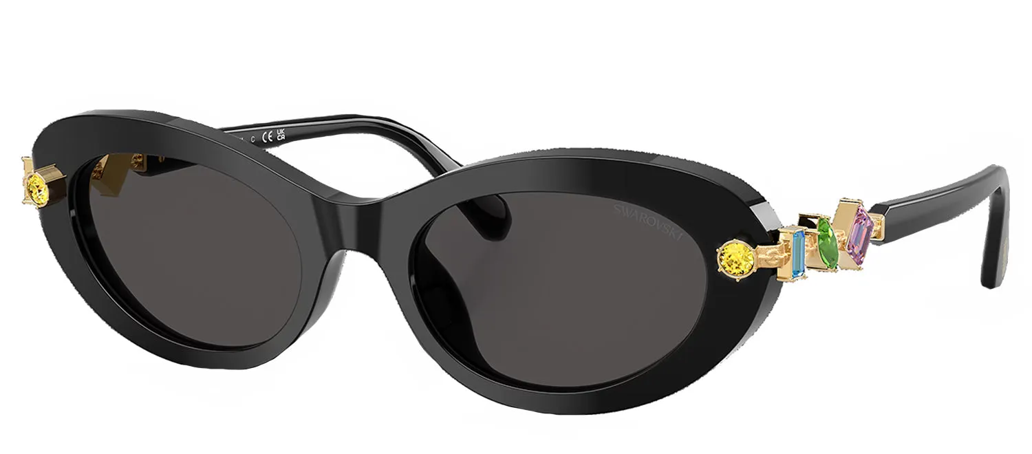 Swarovski SK 6042 100187 Oval Plastic Black Sunglasses with Grey Lens sold by Gaffos product image thumbnail 2