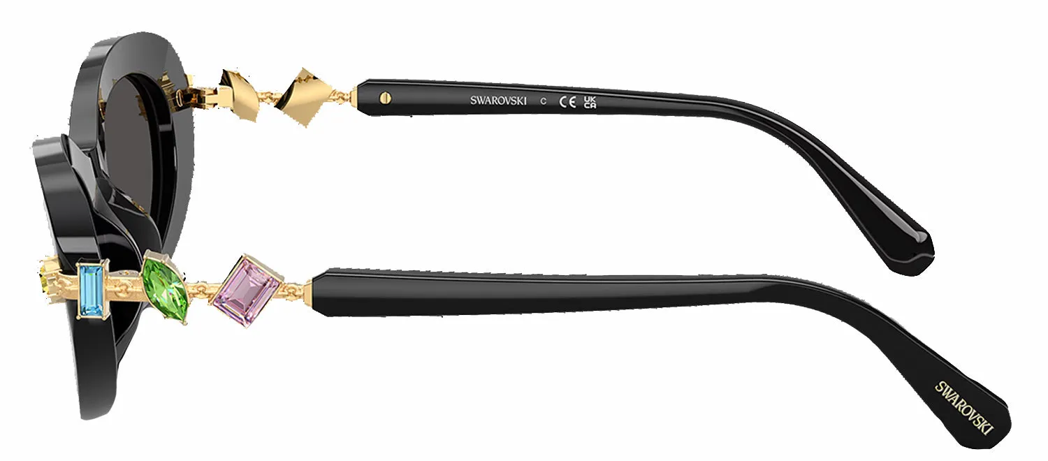 Swarovski SK 6042 100187 Oval Plastic Black Sunglasses with Grey Lens sold by Gaffos product image thumbnail 3