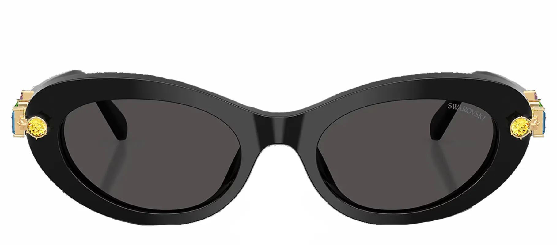 Swarovski SK 6042 100187 Oval Plastic Black Sunglasses with Grey Lens sold by Gaffos