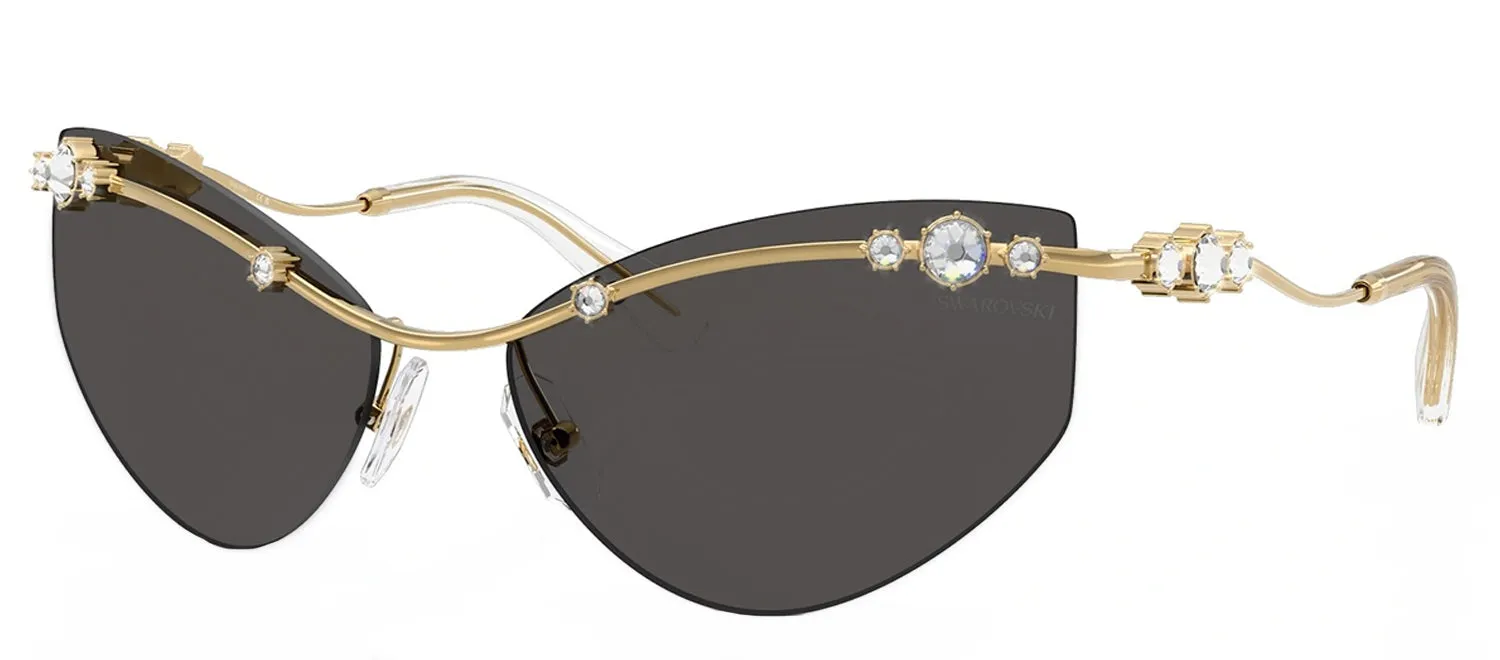 Swarovski SK 7039 400487 Irregular Metal Gold Sunglasses with Grey Lens sold by Gaffos product image thumbnail 2
