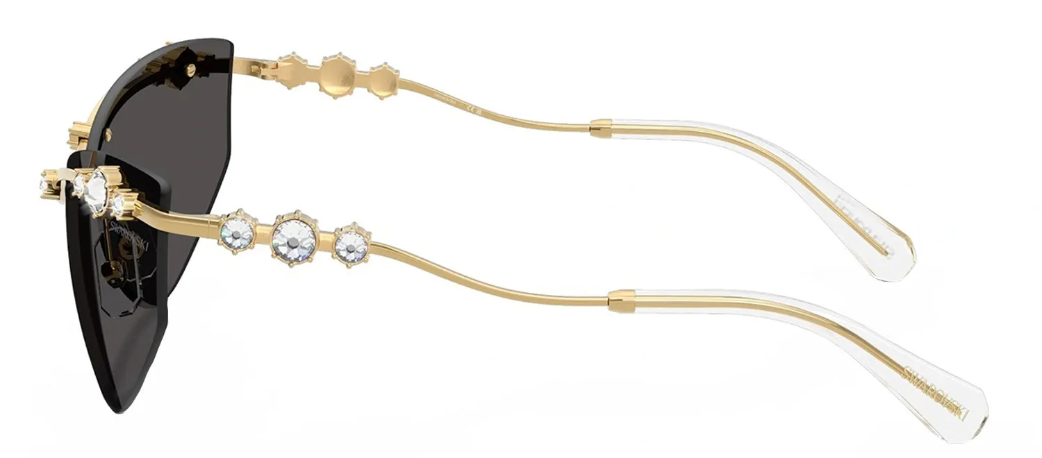 Swarovski SK 7039 400487 Irregular Metal Gold Sunglasses with Grey Lens sold by Gaffos product image thumbnail 3