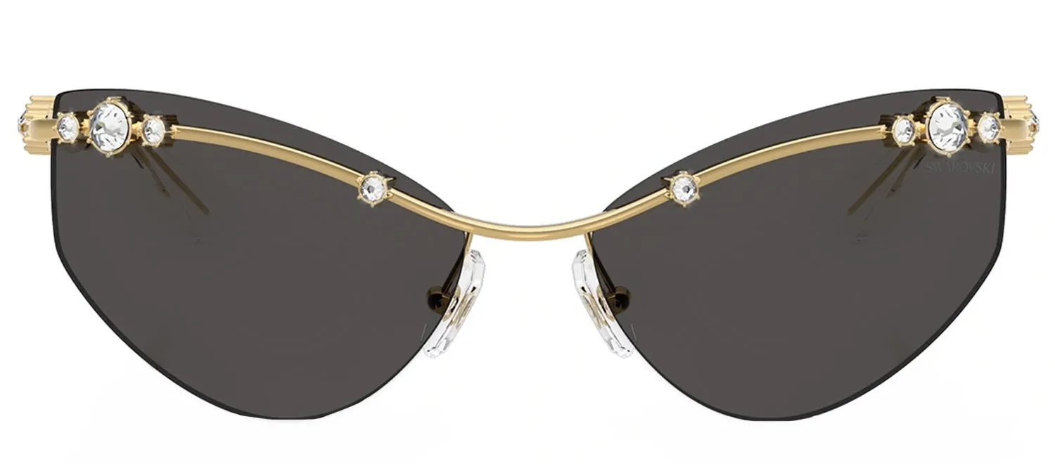 Swarovski SK 7039 400487 Irregular Metal Gold Sunglasses with Grey Lens sold by Gaffos