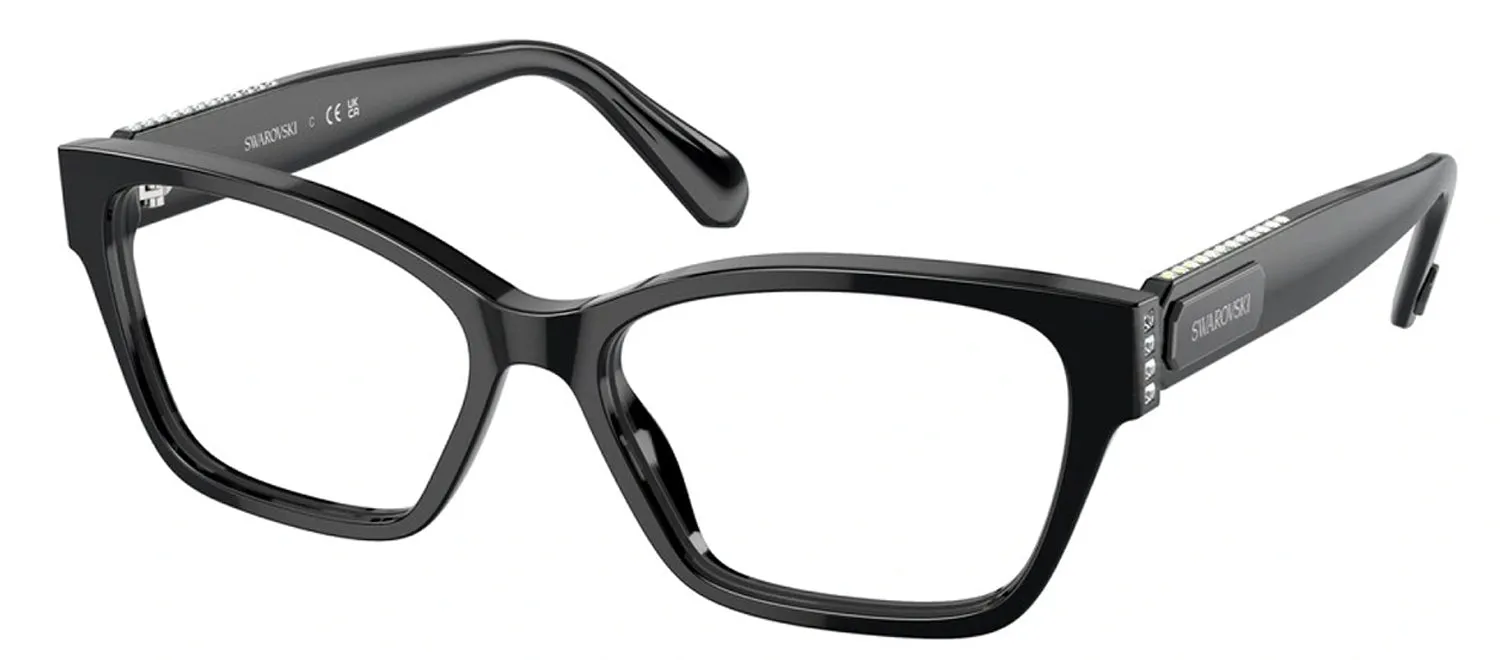 Swarovski SK 2013 1010 Rectangle Plastic Black Eyeglasses with Logo Stamped Demo Lenses sold by Gaffos product image thumbnail 2