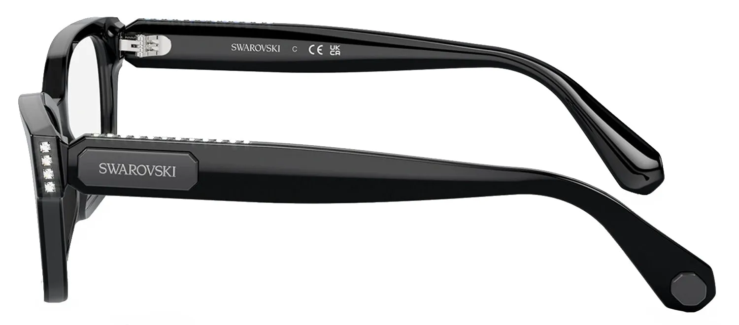 Swarovski SK 2013 1010 Rectangle Plastic Black Eyeglasses with Logo Stamped Demo Lenses sold by Gaffos product image thumbnail 3