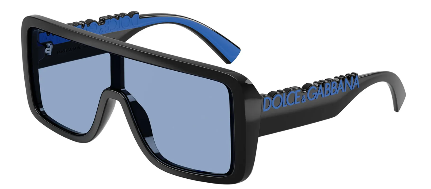Dolce & Gabbana DG 6204 501/80 Rectangle Plastic Black Sunglasses with Blue Lens sold by Gaffos