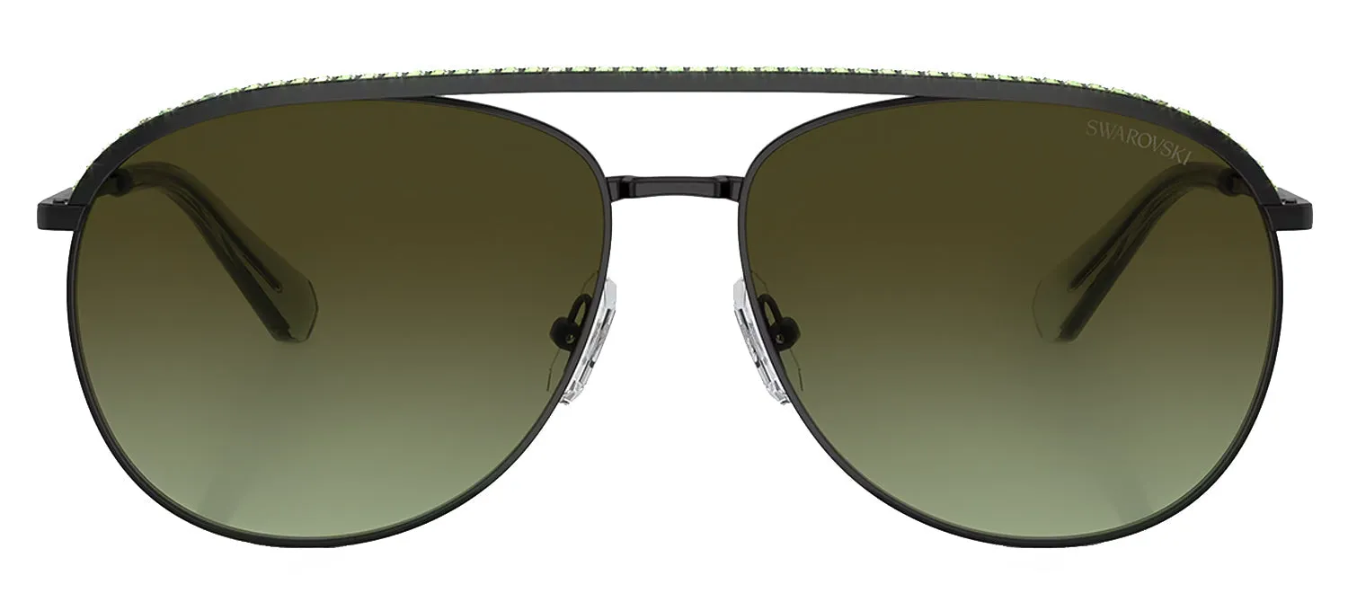 Swarovski SK 7005 4.01E+11 Pilot Metal Black Sunglasses with Green Gradient Lens sold by Gaffos