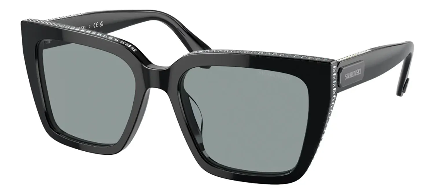 Swarovski SK 6013 1010/1 Pillow Plastic Black Sunglasses with Grey Lens sold by Gaffos product image thumbnail 2