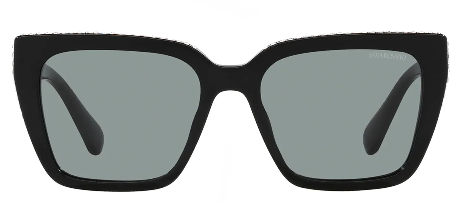 Swarovski SK 6013 1010/1 Pillow Plastic Black Sunglasses with Grey Lens sold by Gaffos