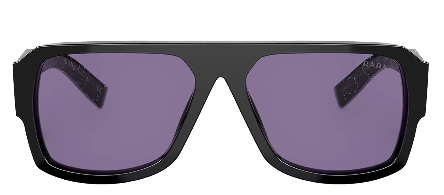 Prada PR 22YS 1AB05Q Pilot Plastic Black Sunglasses with Violet Mirror Lens sold by Gaffos