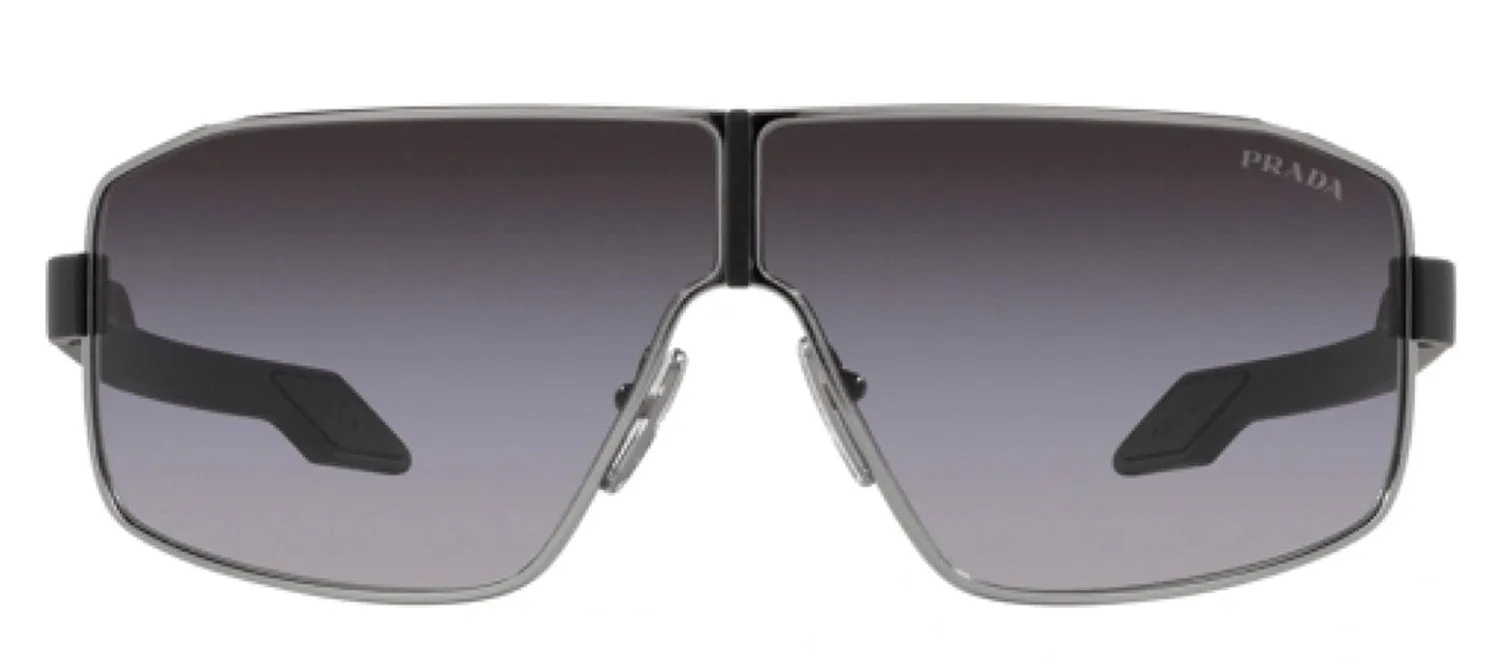 Prada Linea Rossa PS 54YS 5AV09U Irregular Metal Gunmetal Sunglasses with Grey Gradient Lens sold by Gaffos
