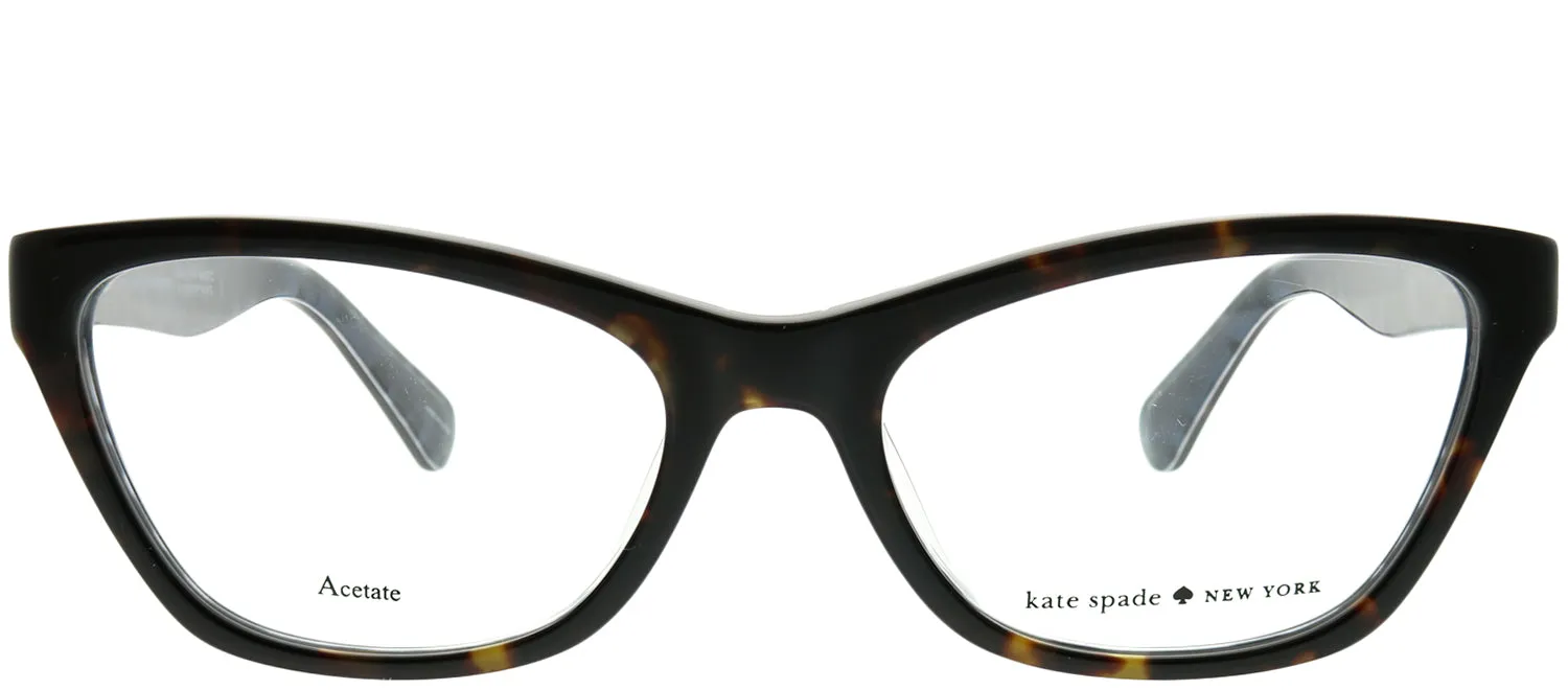 Kate Spade KS Alaysha 086 Cat-Eye Plastic Tortoise/ Havana Eyeglasses with Demo Lens sold by Gaffos