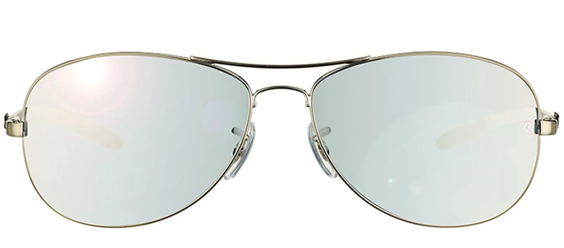 Ray-Ban Cockpit RB 8301 004/K6 Aviator Carbon Fibre Ruthenium/ Gunmetal Sunglasses with Silver Polarized Lens made by Gaffos