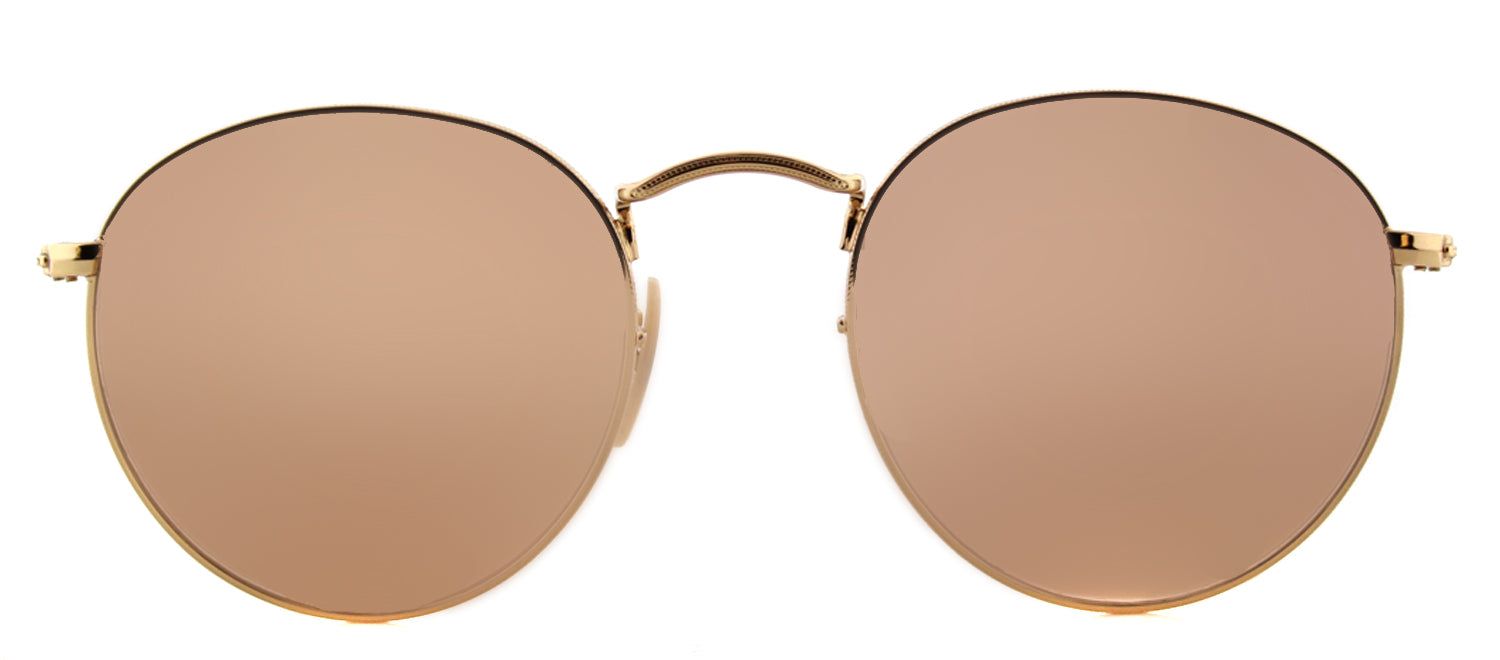 Ray-Ban RB 3447N 001/Z2 Round Metal Gold Sunglasses with Copper Flat Flash Lens sold by Gaffos