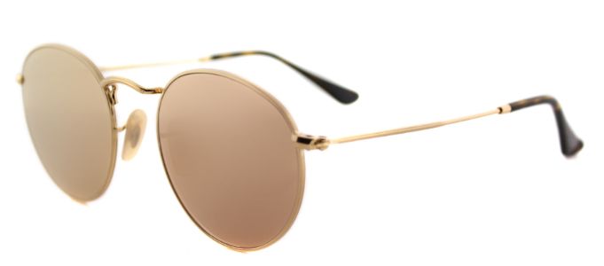 Ray-Ban RB 3447N 001/Z2 Round Metal Gold Sunglasses with Copper Flat Flash Lens sold by Gaffos