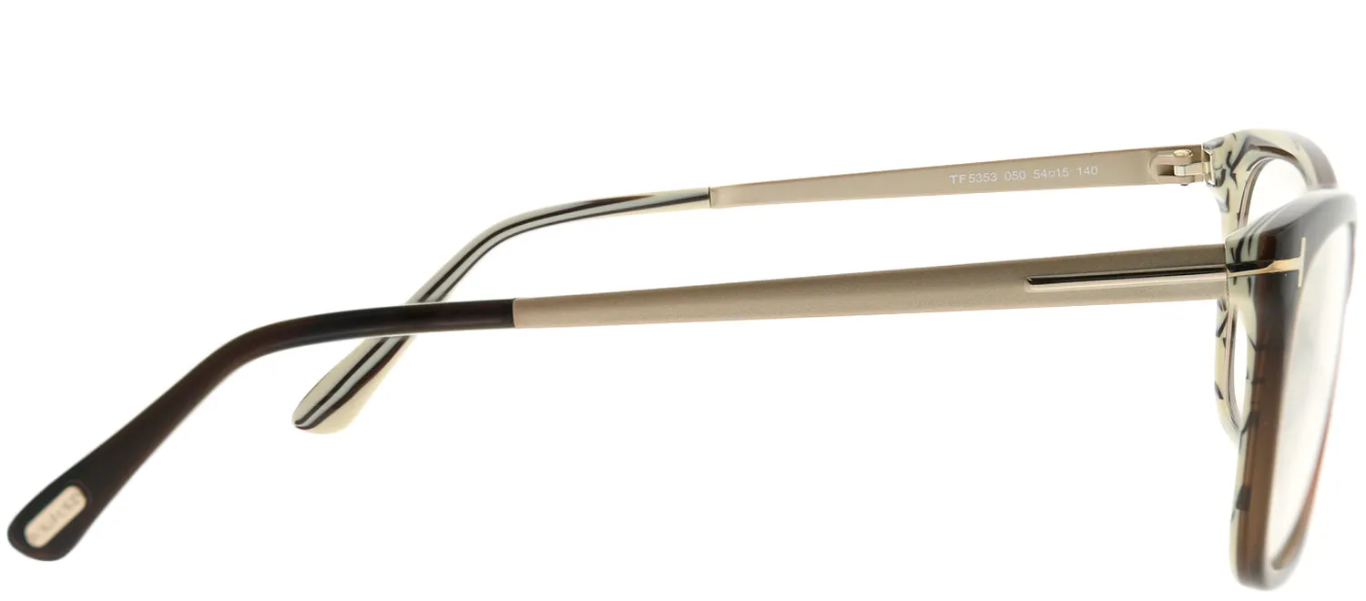 Tom Ford FT 5353 050 Rectangle Plastic Brown Eyeglasses with Demo Lens sold by Gaffos product image thumbnail 3