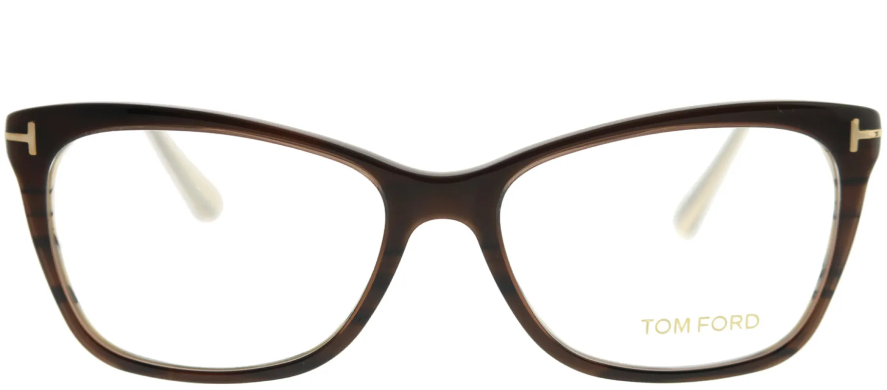 Tom Ford FT 5353 050 Rectangle Plastic Brown Eyeglasses with Demo Lens sold by Gaffos