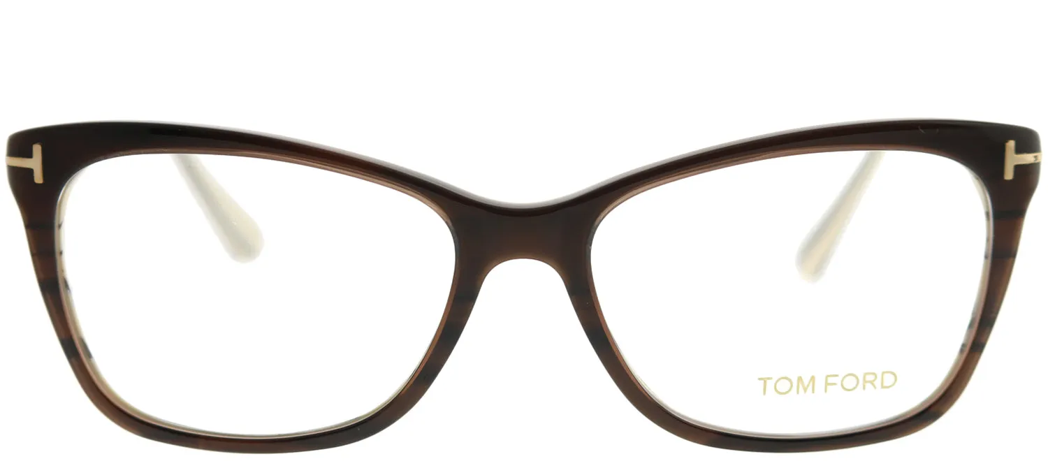 Tom Ford FT 5353 050 Rectangle Plastic Brown Eyeglasses with Demo Lens sold by Gaffos