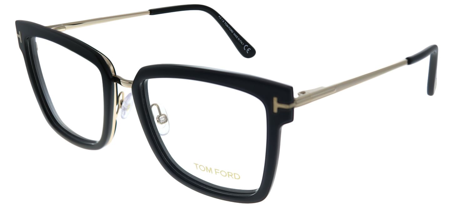 Tom Ford FT 5507 001 Black Rose Gold Square Metal Black Eyeglasses with Demo Lens sold by Gaffos product image thumbnail 2