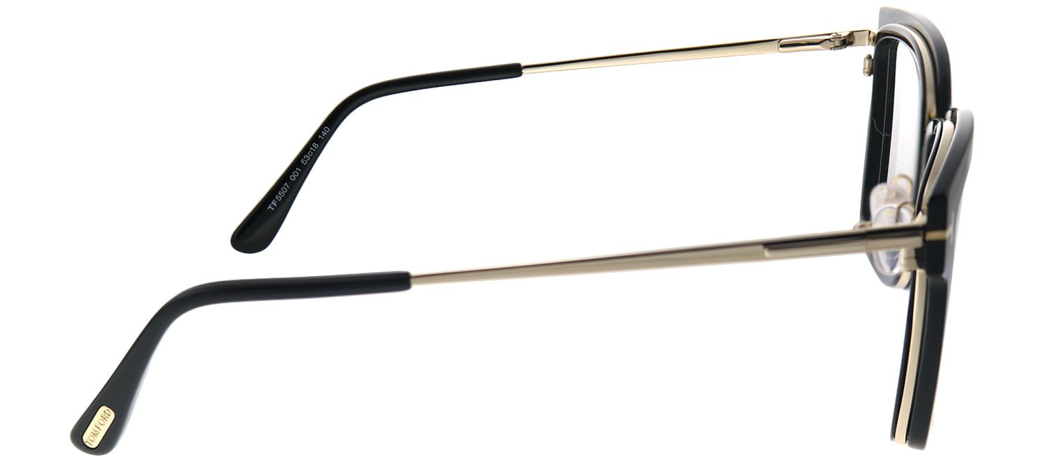 Tom Ford FT 5507 001 Black Rose Gold Square Metal Black Eyeglasses with Demo Lens sold by Gaffos product image thumbnail 3