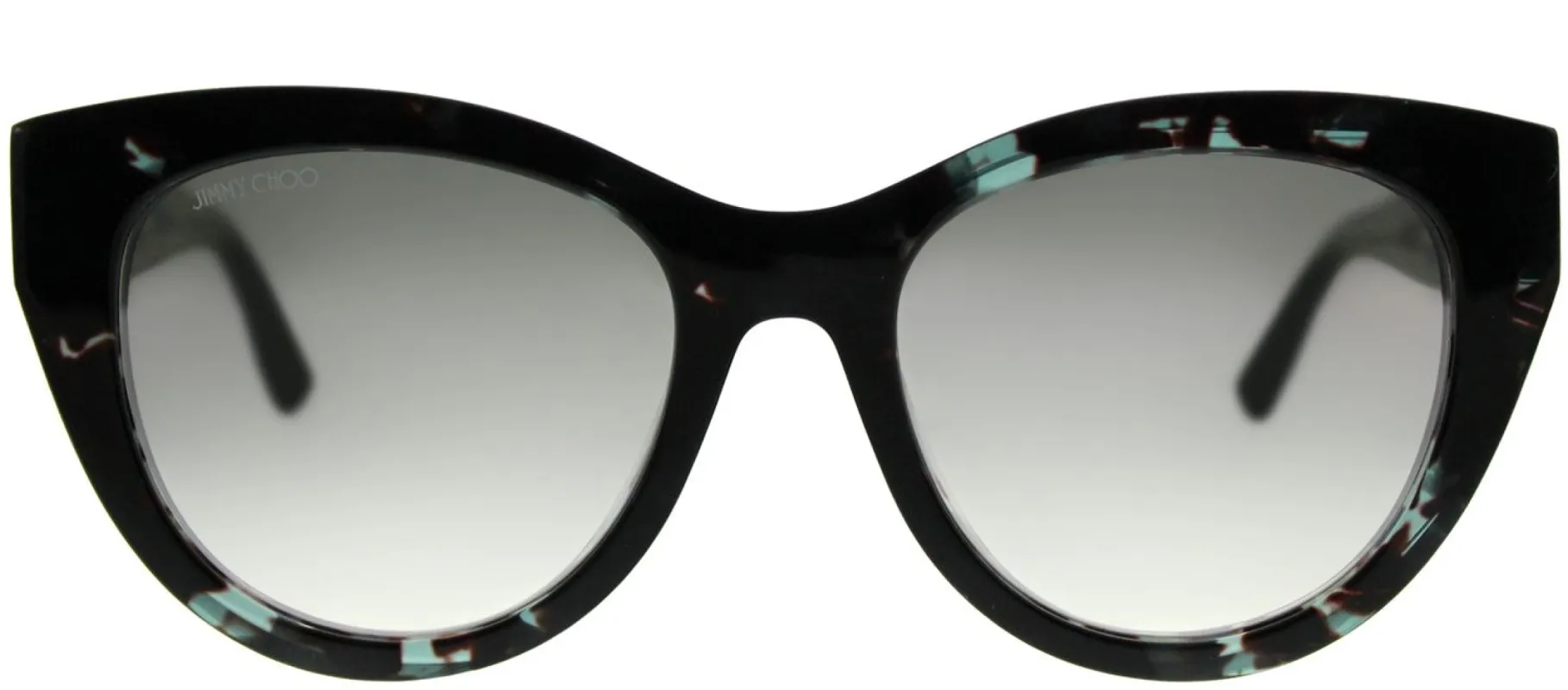 Jimmy Choo JC Chana 676 Cat-Eye Plastic Green Sunglasses with Silver Mirror Lens sold by Gaffos