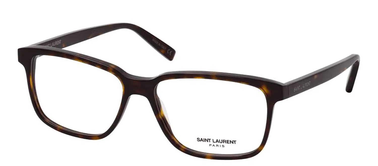 Saint Laurent SL 458 002 Rectangle Plastic Havana Eyeglasses with Logo Stamped Demo Lens sold by Gaffos product image thumbnail 2