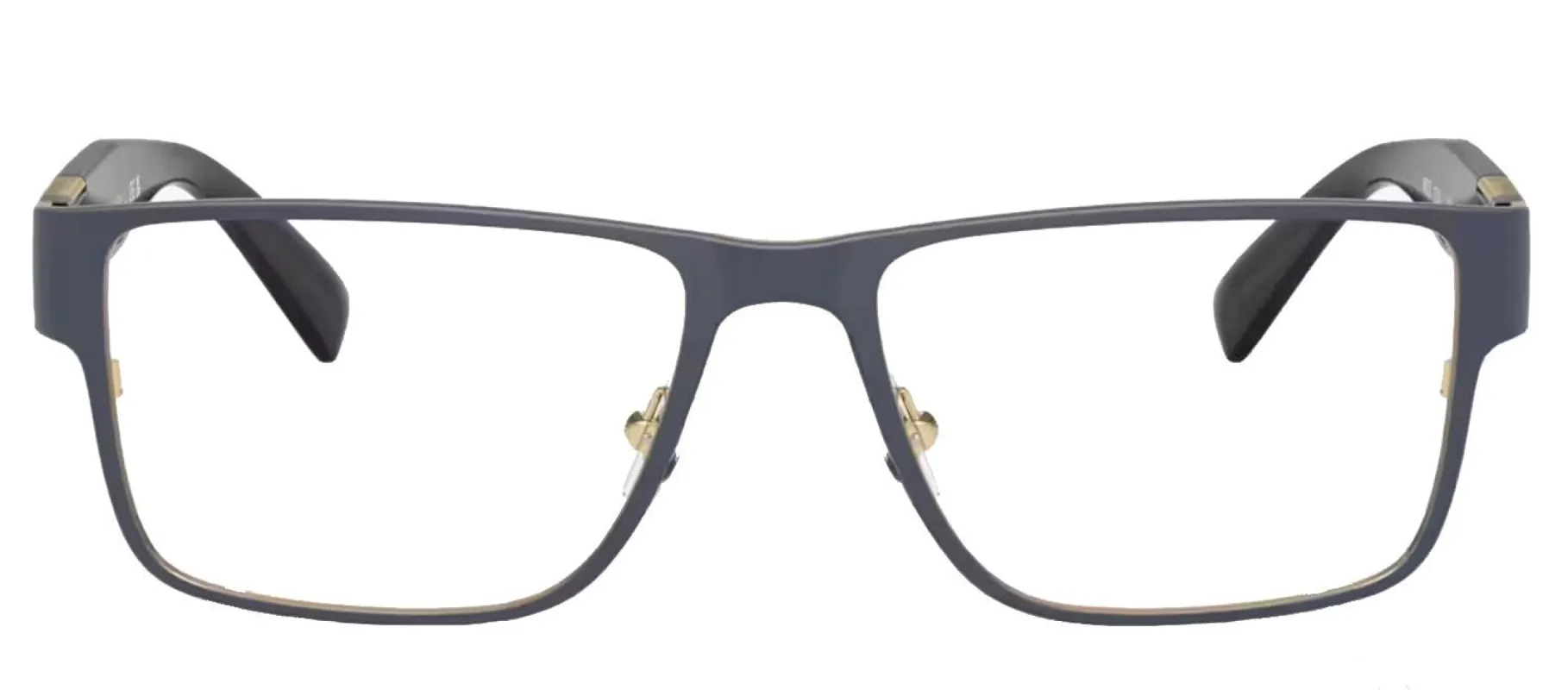Versace VE 1274 1468 Rectangle Metal Black Eyeglasses with Logo Stamped Demo Lenses sold by Gaffos