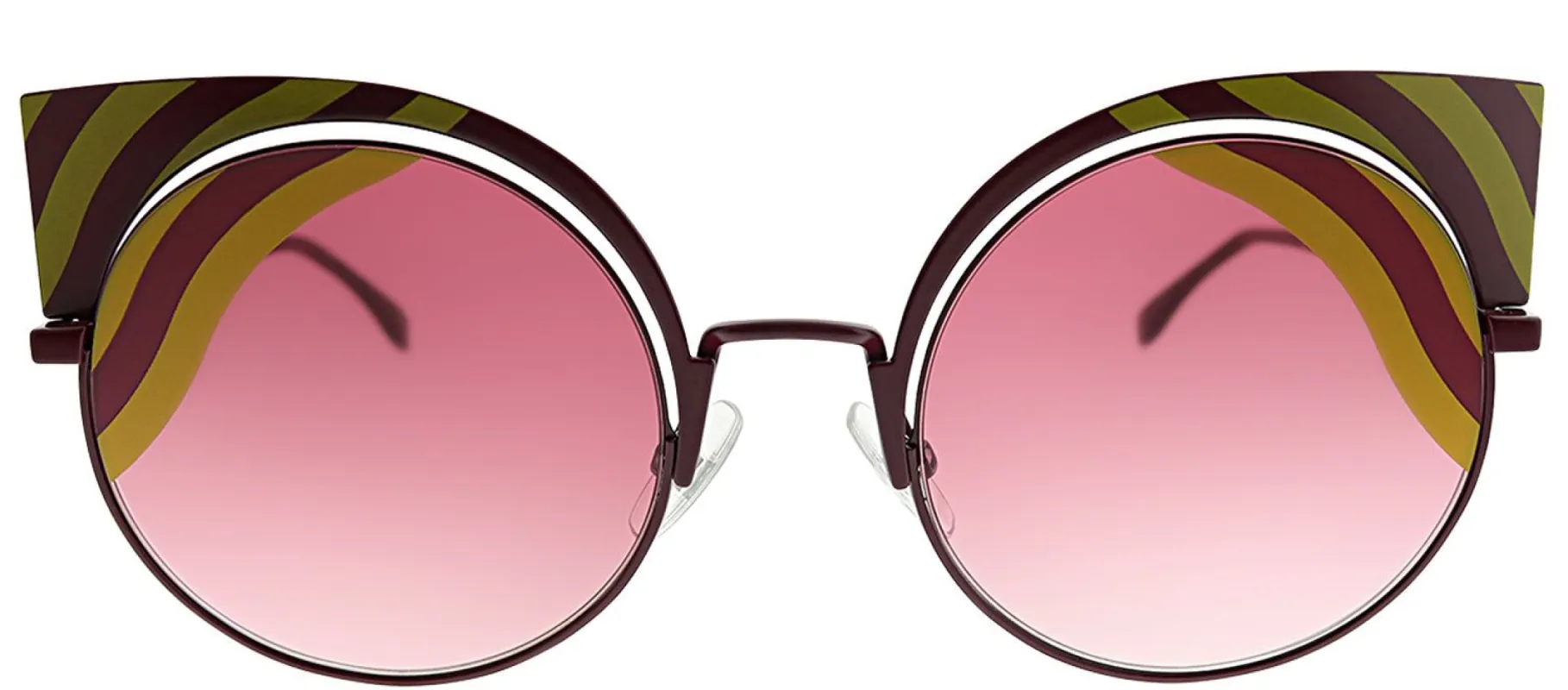 Fendi FF 0215 0L9 Cat-Eye Metal Multicolor Sunglasses with Pink Gradient Lens sold by Gaffos