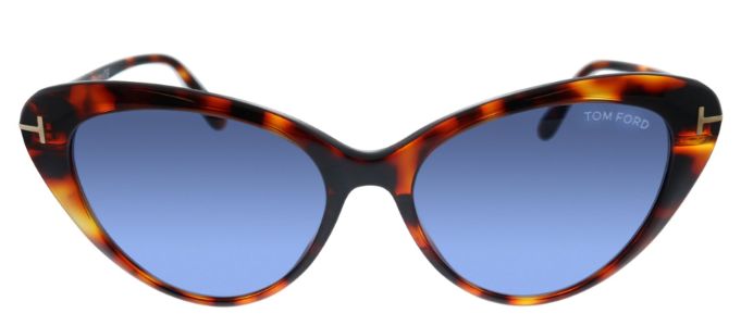 Tom Ford FT 0869 55V Cat-Eye Plastic Havana Sunglasses with Blue Lens sold by Gaffos