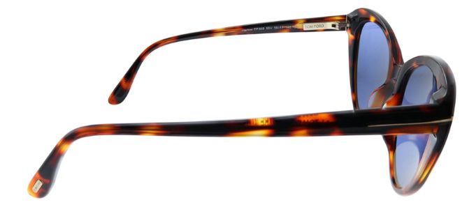 Tom Ford FT 0869 55V Cat-Eye Plastic Havana Sunglasses with Blue Lens sold by Gaffos