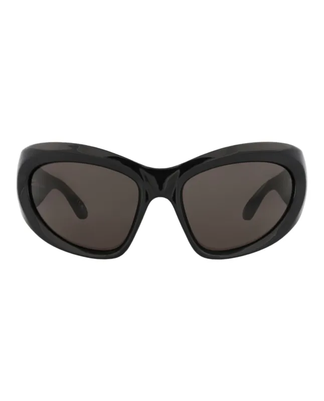 Balenciaga BB 0228S 30013403 001 Shield Plastic Black Sunglasses with Grey Lens sold by Gaffos