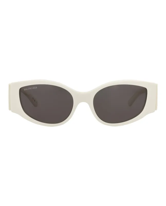 Balenciaga BB 0258S 30013963 012 Cat-Eye Plastic White Sunglasses with Grey Lens sold by Gaffos