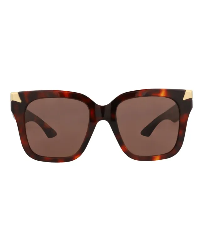 Alexander McQueen AM 0440S 30015177 003 Square Plastic Havana Sunglasses with Brown Lens sold by Gaffos